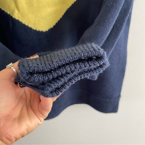 Victor Alfaro | Women’s Heart Graphic Sweater Navy Pullover Quarter Zip Knit S - Picture 4 of 8